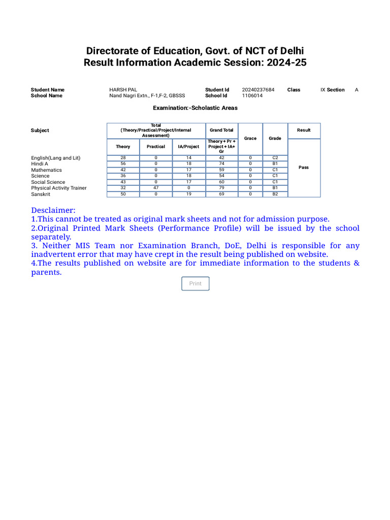Edustud - Nic.in Result FrmPubliclevelResult 23 24.aspx | PDF