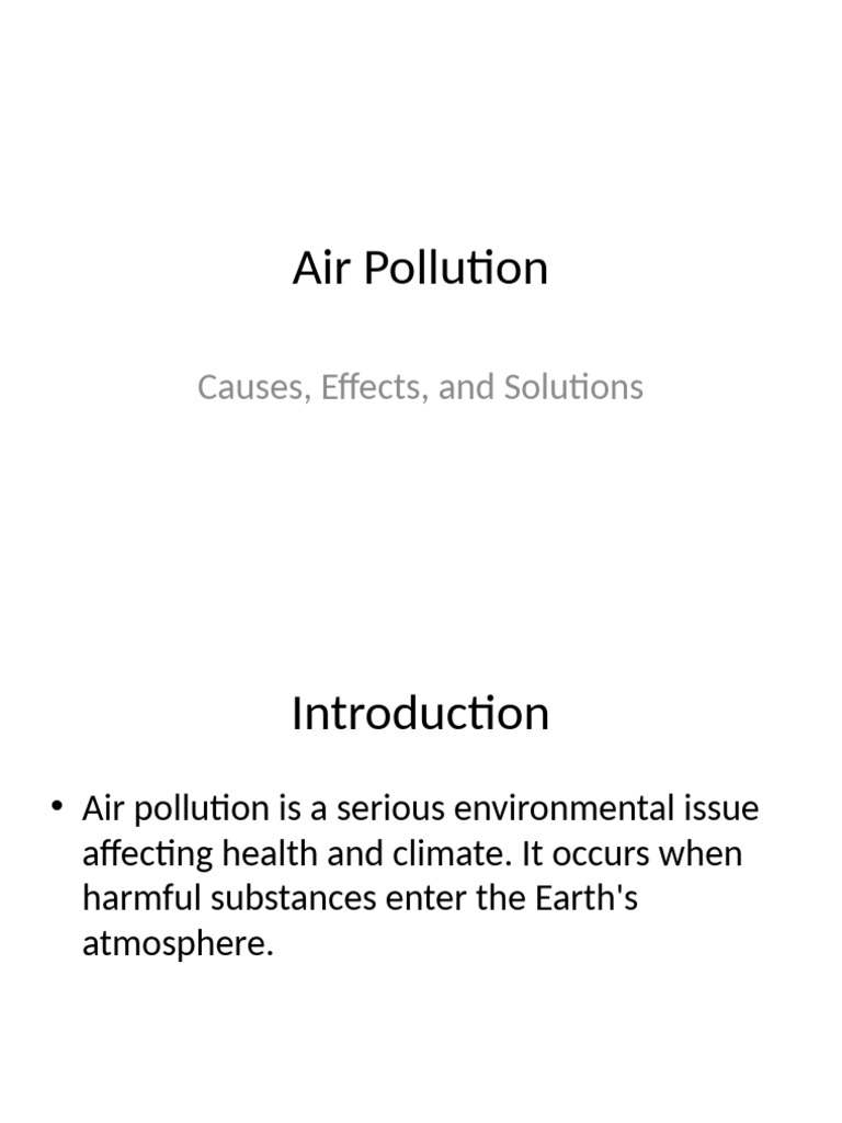 Air Pollution Presentation | PDF