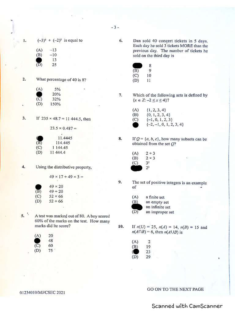 CSEC Mathematics P1 2023 MJ | PDF