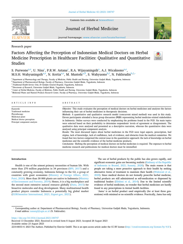 Factors Affecting The Perception of Indonesian Medical Doctor 2023 ...