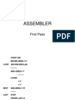 Assembler First Pass Code Generation