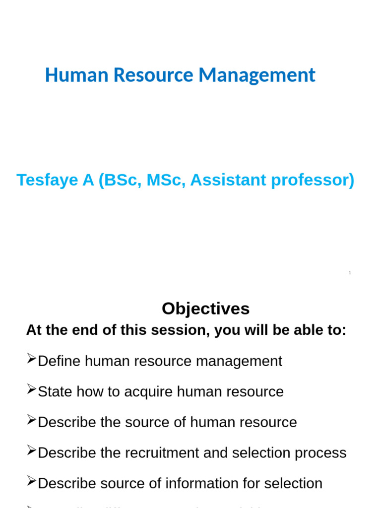 Human Resource Management Overview | PDF | Performance Appraisal ...