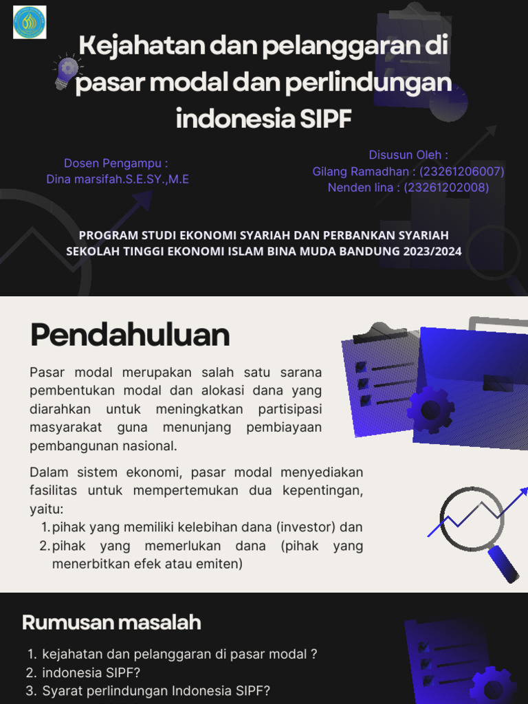 Kejahatan Pasar Modal dan Perlindungan SIPF | PDF