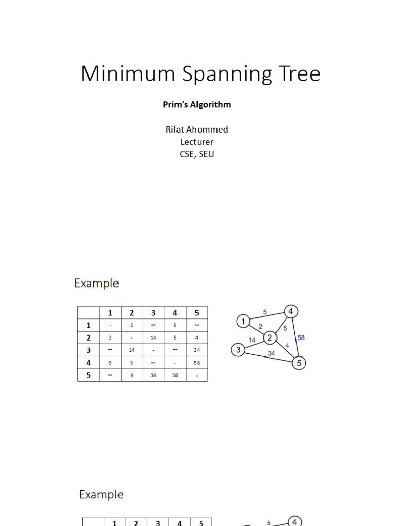 Algo Minimum Spanning Tree (Slide 4) | PDF