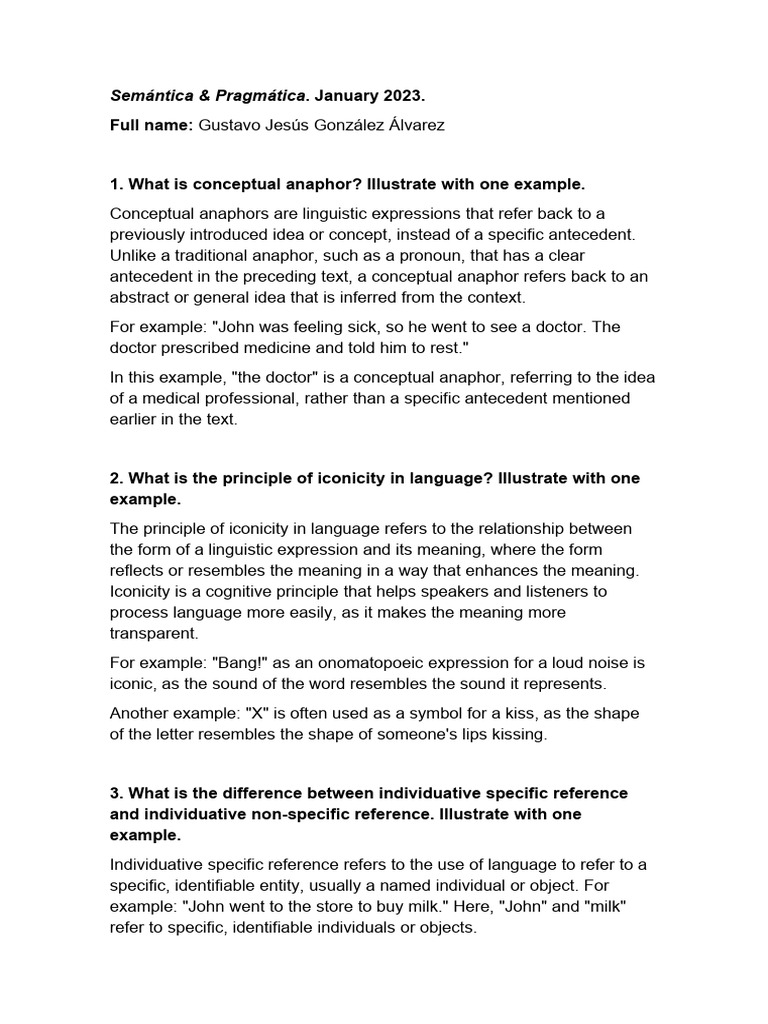 Understanding Anaphors and Metaphors in Language | PDF | Semantics ...