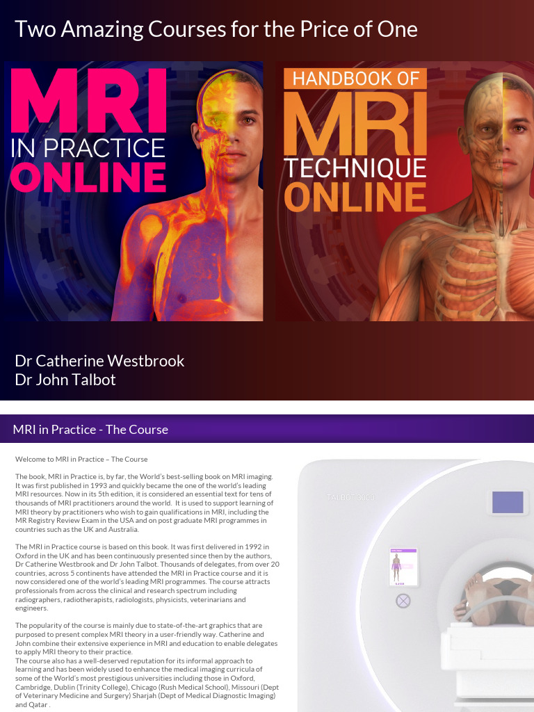 MRI in Practice Course Overview | PDF | Magnetic Resonance Imaging