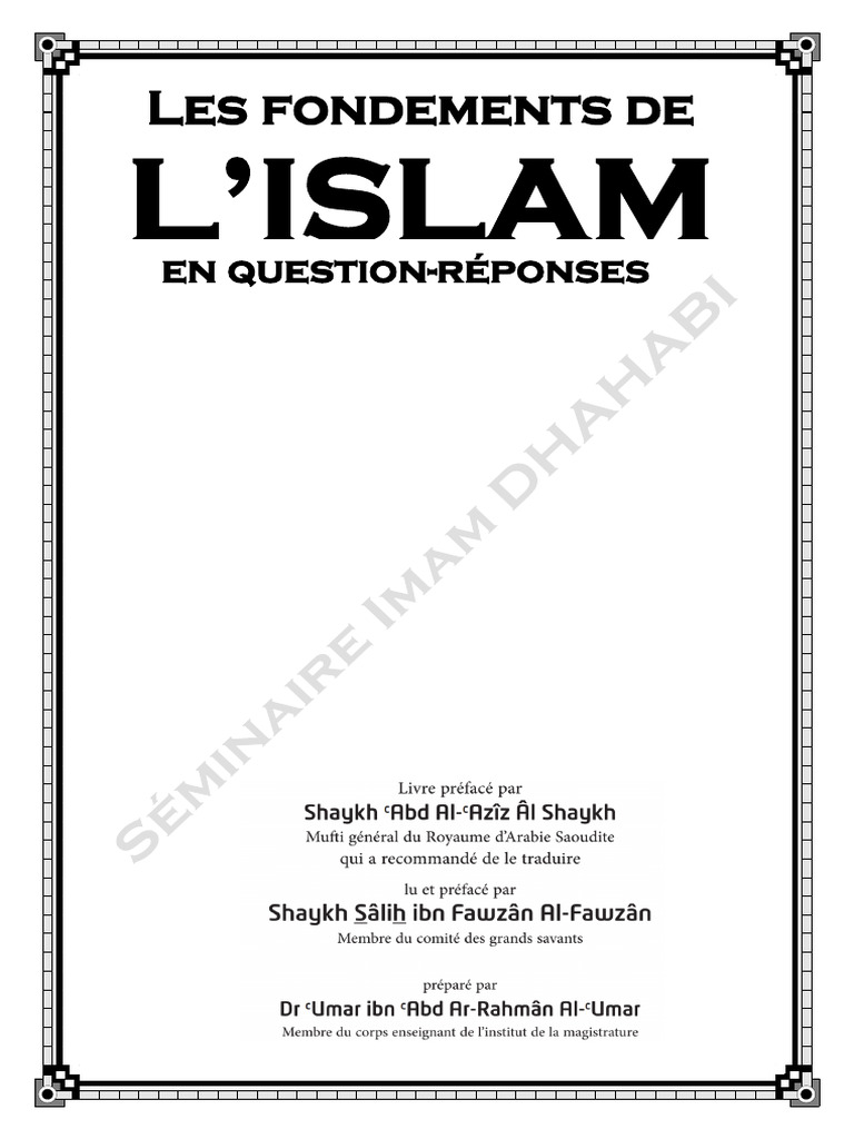 Les Trois Fondements de l'Islam | PDF | Allah | Mahomet