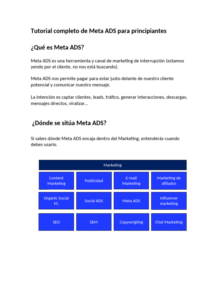Guía de Meta ADS para Principiantes | PDF | Publicidad digital ...