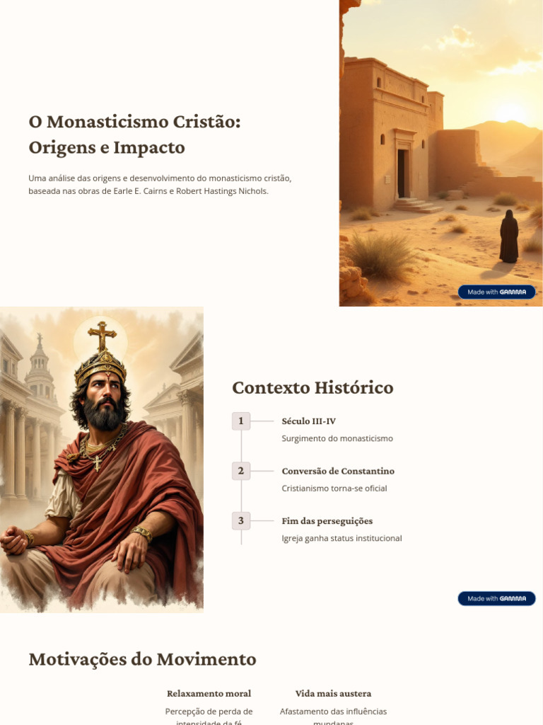 Origem e Impacto do Monasticismo Cristão | PDF | Monaquismo | Mosteiro