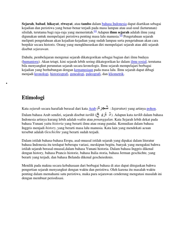Kata Sejarah Berasal Dari Bahasa Inggris History Yang Berarti Cara Golden