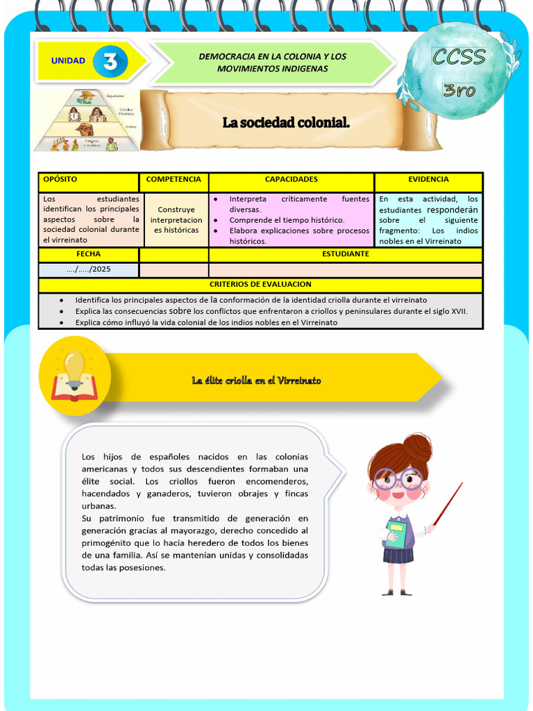 Ficha de Actividad CCSS 3°-Semana 2 | PDF