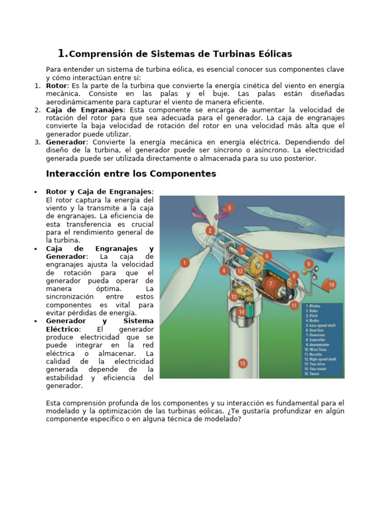 Comprensión de Sistemas de Turbinas Eólicas | PDF | Turbina | Generador ...