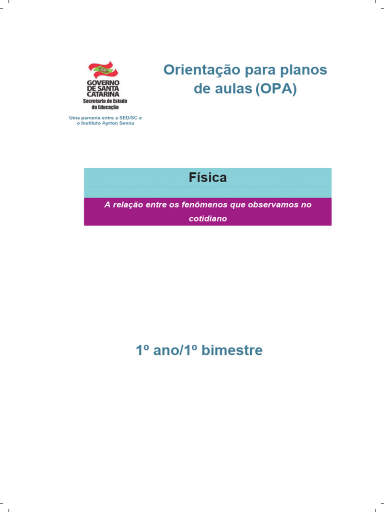 Planos de Aulas de Física para 1º Ano | PDF | Science | Física