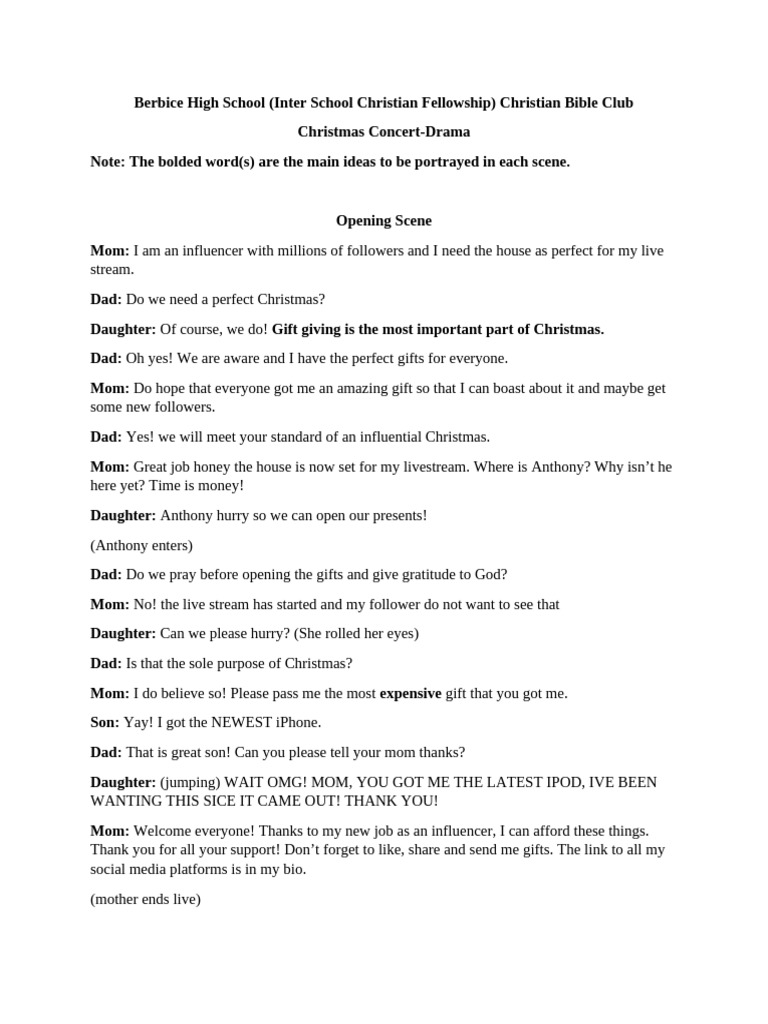 Christmas Concert Script | PDF | Eternal Life (Christianity ...