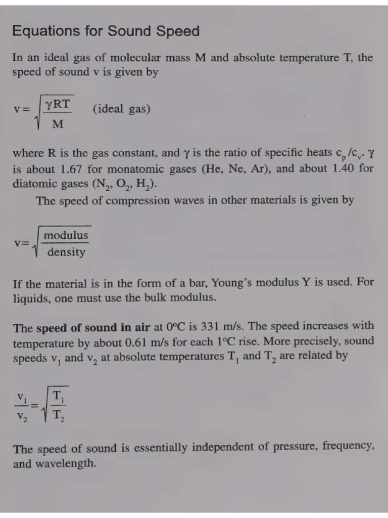 Sound Speed | PDF