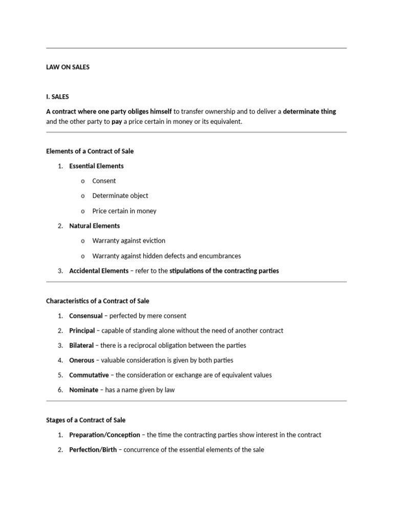 Understanding Sales Contracts and Types | PDF | Sales | Offer And ...