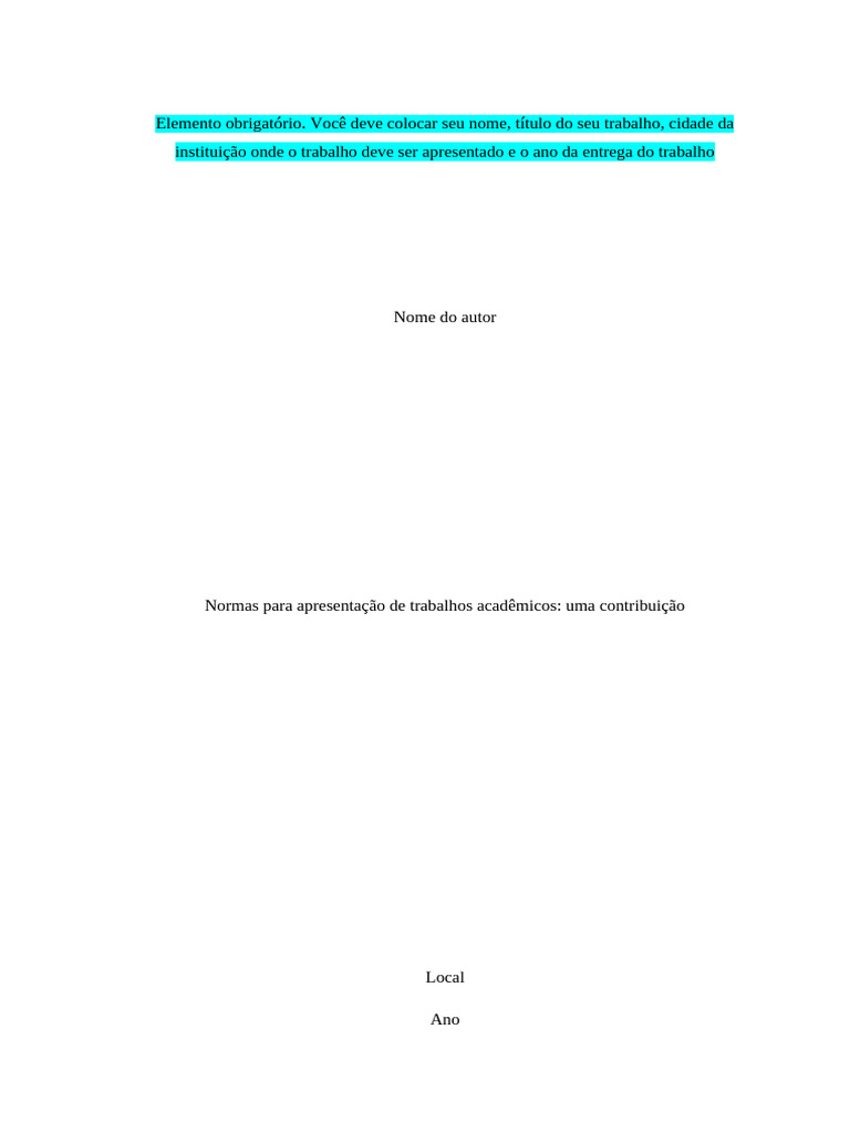 Normas ABNT para Trabalhos Acadêmicos | PDF | Abstract (resumo) | Caixa ...
