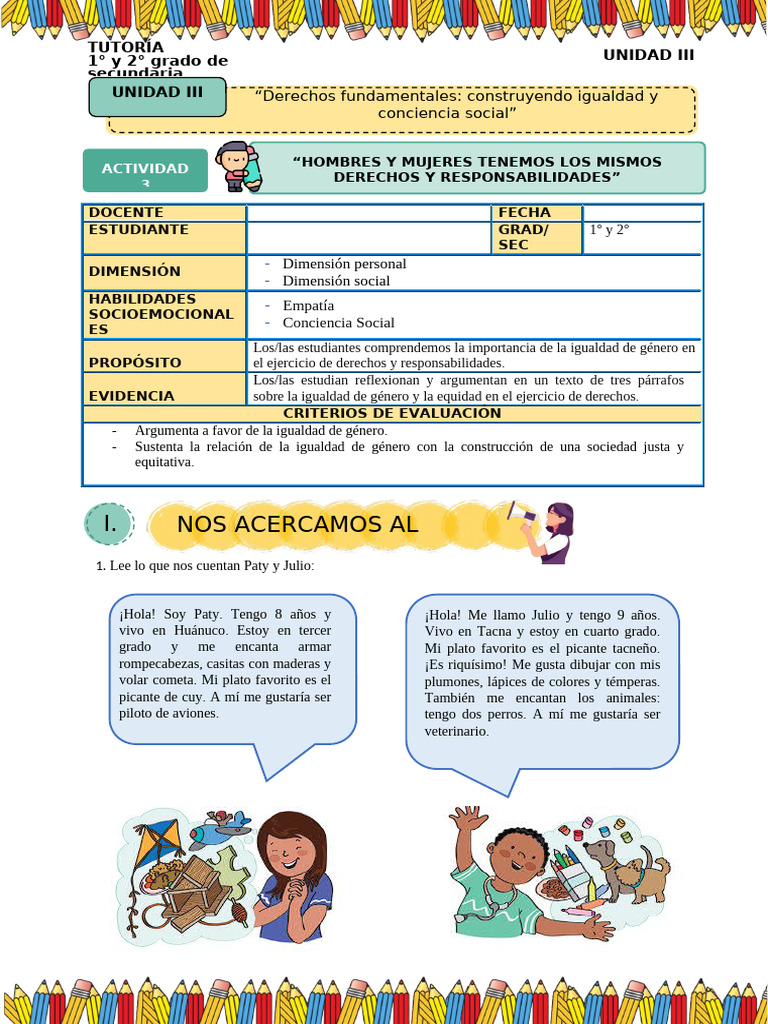 Actividades de Igualdad de Género para Niños | PDF | Machismo | Mujer