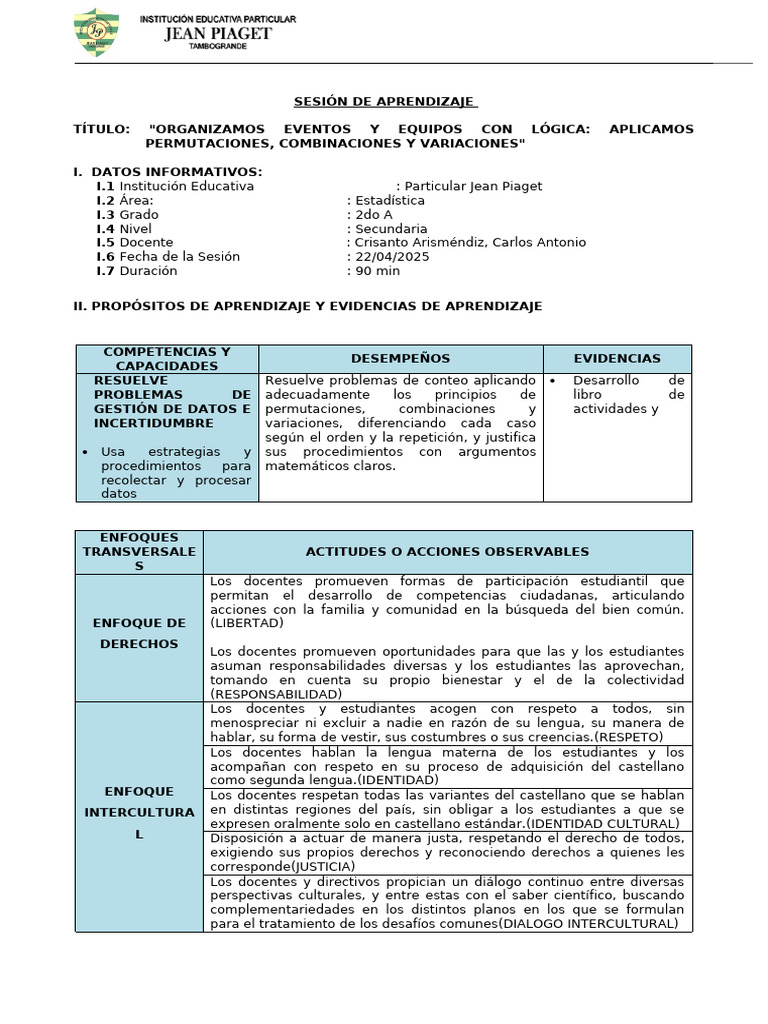 s03 - U03 - 2do Sec - Com - Perm.va - Parte 2 | PDF | Enseñando ...
