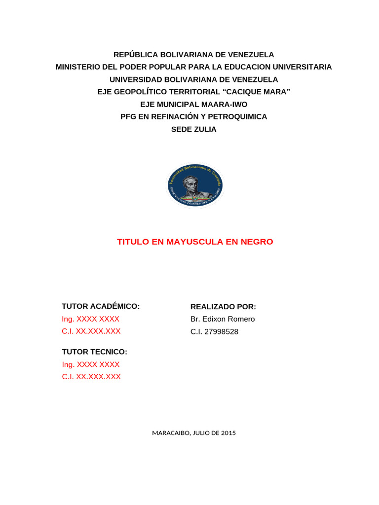 Informe de Pasantias - PFGH - Oficial | PDF | Venezuela