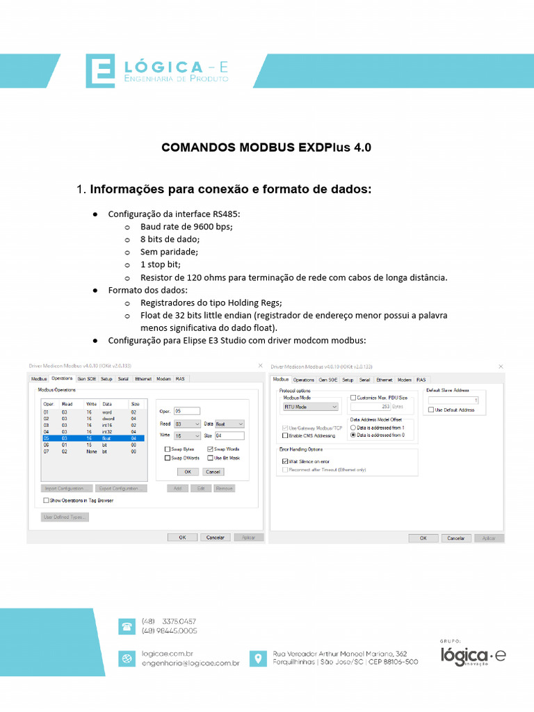 Comandos Modbus para EXDPlus 4.0 | PDF | Arquitetura de computadores ...