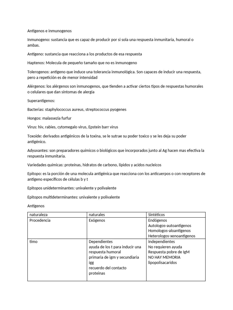 Antígenos e Inmunógenos: Definiciones Clave | PDF | Antígeno | Anticuerpo
