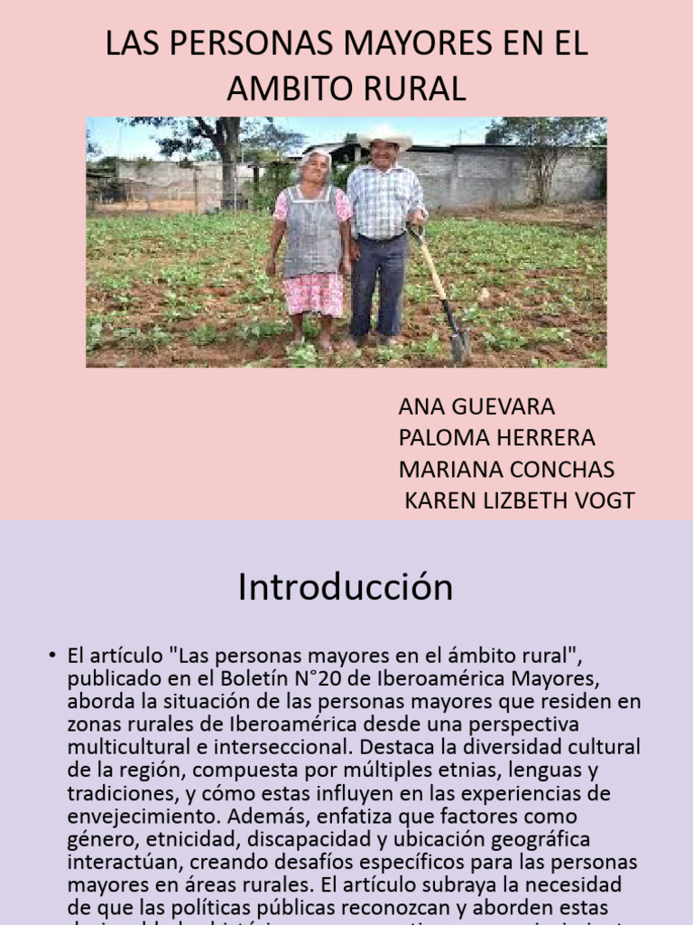 Personas Mayores Rural | PDF | Vejez | Desigualdad social
