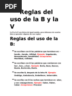 Reglas de ortografía: uso de B y V | PDF