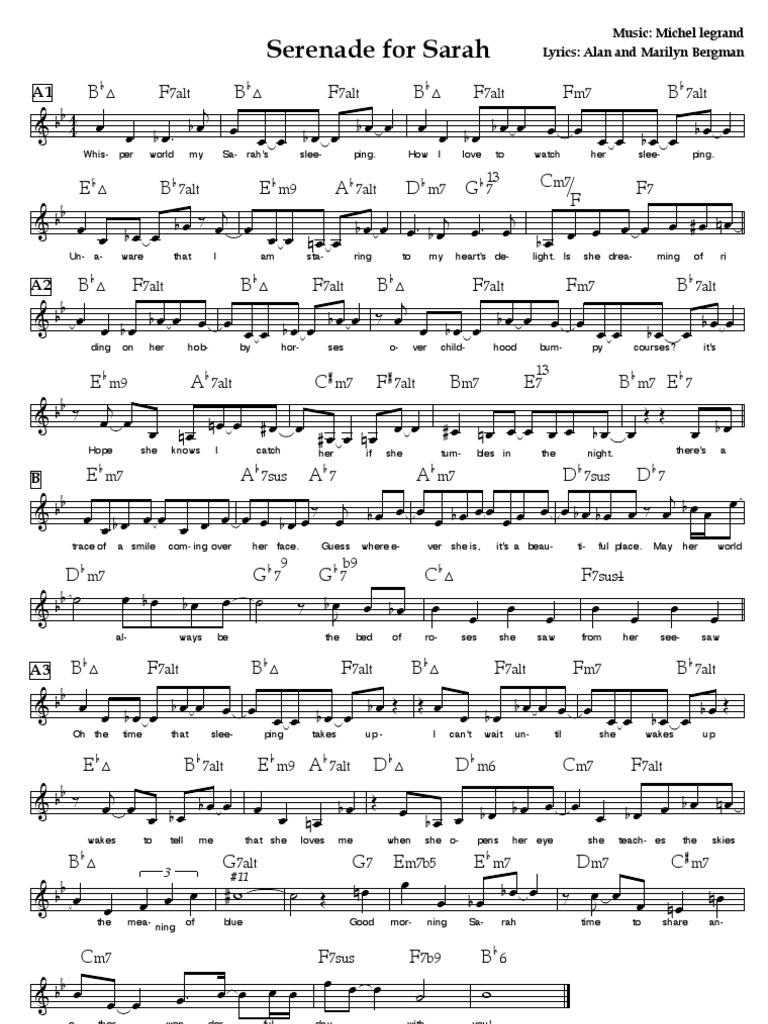 Serenade for Sarah Lyrics