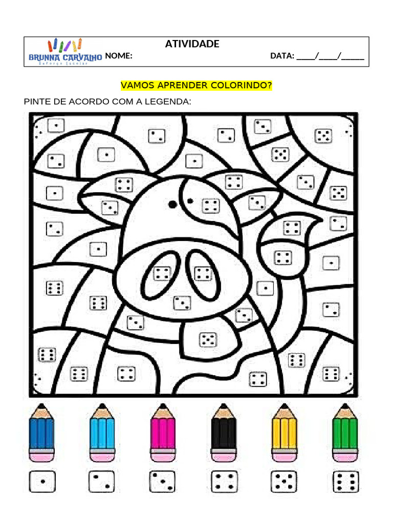 Atividade de Pintura com Legenda | PDF