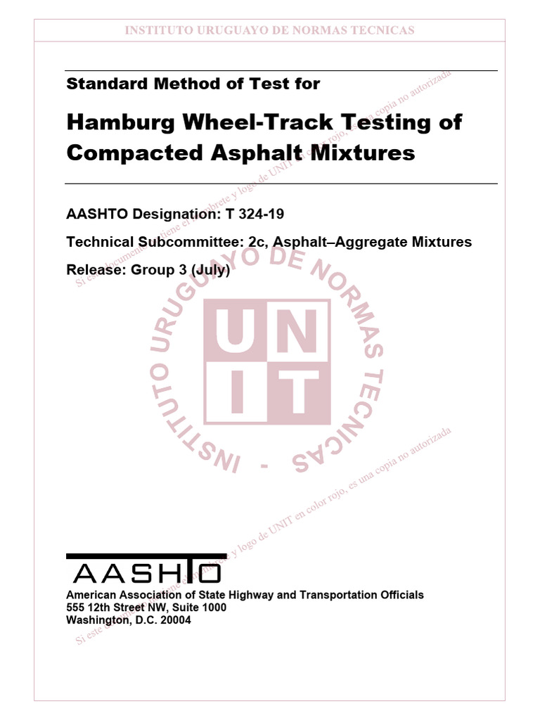 Hamburg Wheel-Track Test Method | PDF | Plaster | Road Surface