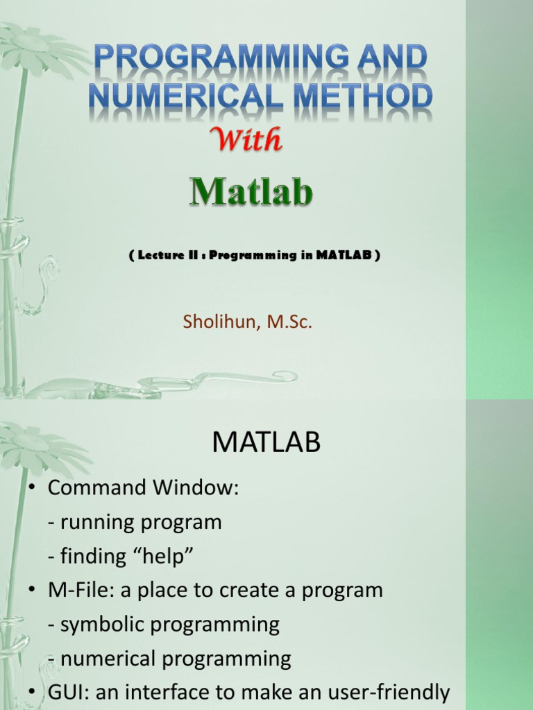 Programming Fundamentals in MATLAB | PDF | Trigonometric Functions ...