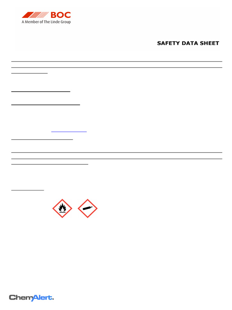 Acetylene 10% Argon Safety Data Sheet | PDF | Occupational Safety And ...
