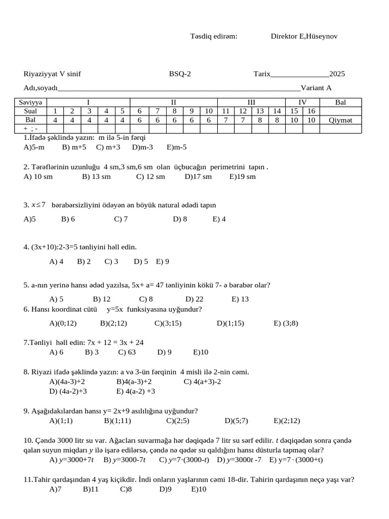 Riy 5 bsq2 A | PDF