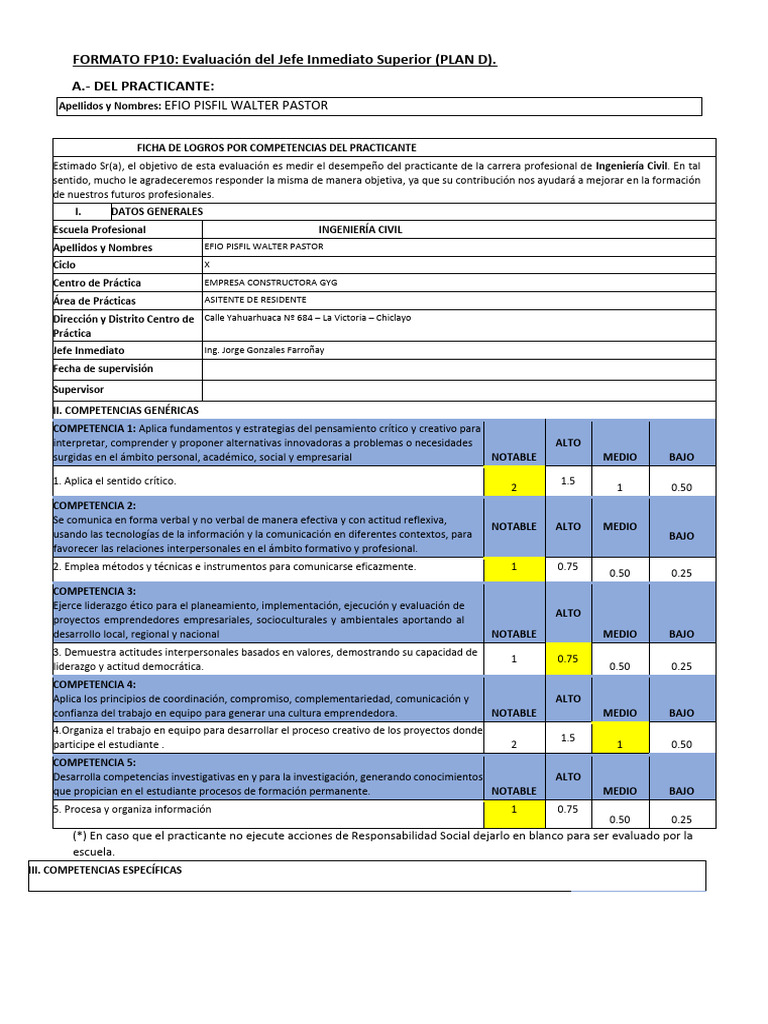 Formato FP10 - Plan D - Efio Pisfil Walter Pastor | PDF | Diseño ...