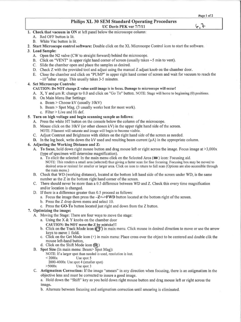 SEM Protocol | PDF