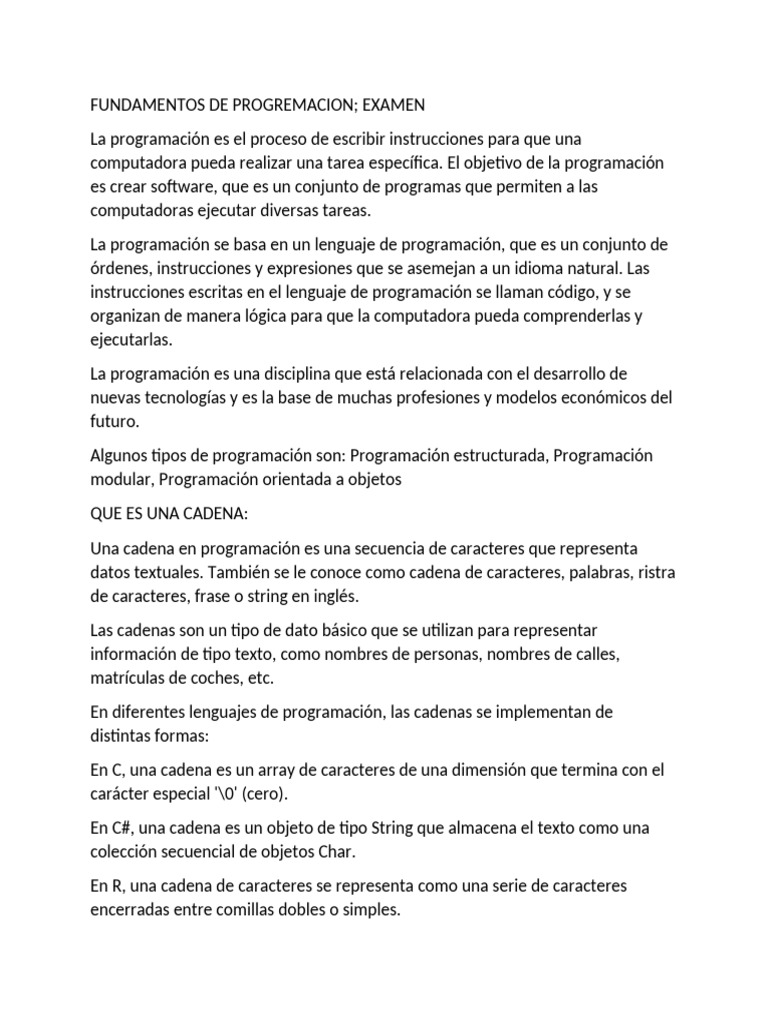 Fundamentos de Programación y Términos Clave | PDF | Lenguaje de ...
