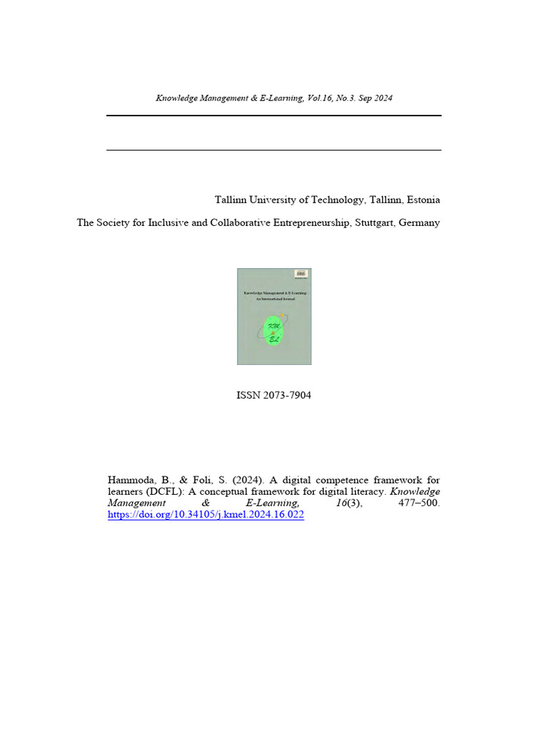 Digital Competence Framework for Learners | PDF | Data | Information