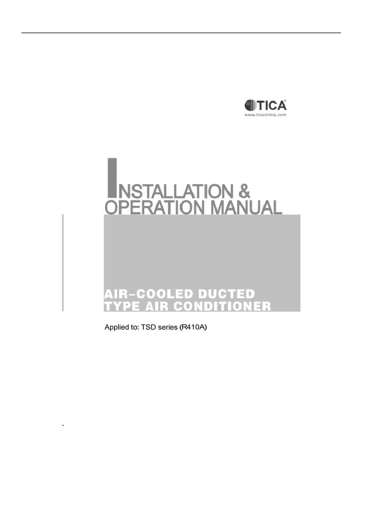 Air-Cooled Ducted AC Installation Guide | PDF | Air Conditioning | Leak