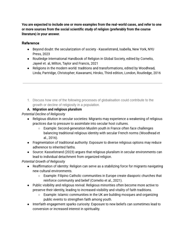 SAM2075 Global Perspectives On Religion and Society Reviewer | PDF ...