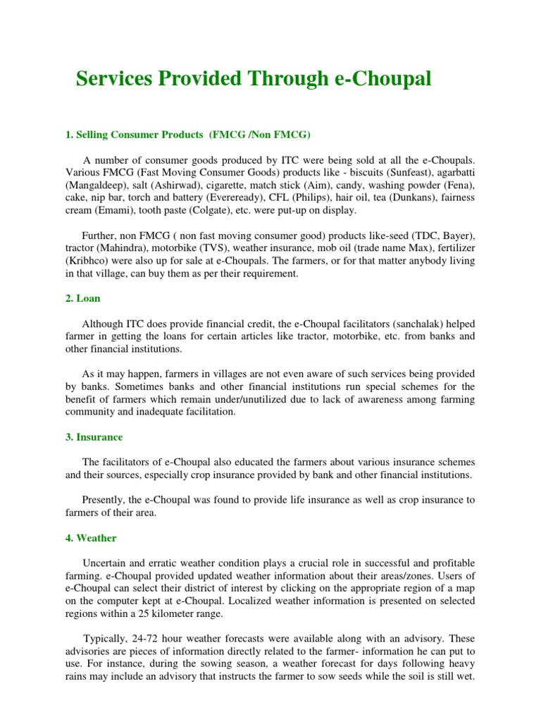 Services Provided Through e | PDF | Weather Forecasting | Agriculture
