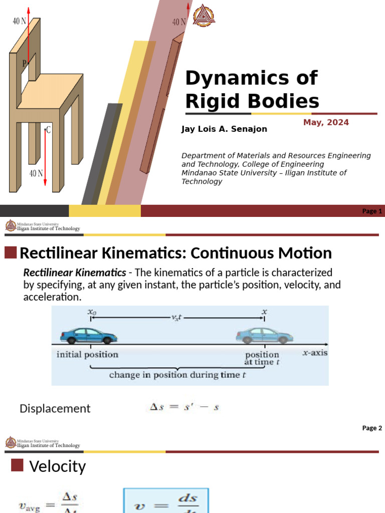 Rigid Body Dynamics: Kinematics Explained | PDF | Acceleration | Kinematics