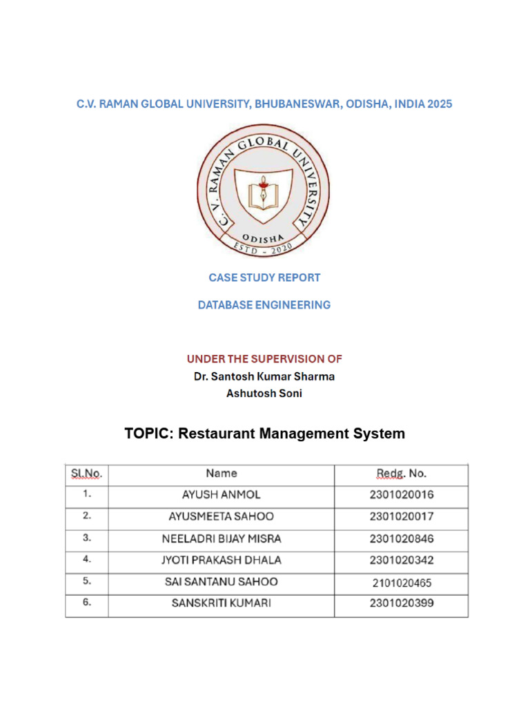 Restaurant Management System Overview | PDF | Databases | Relational ...