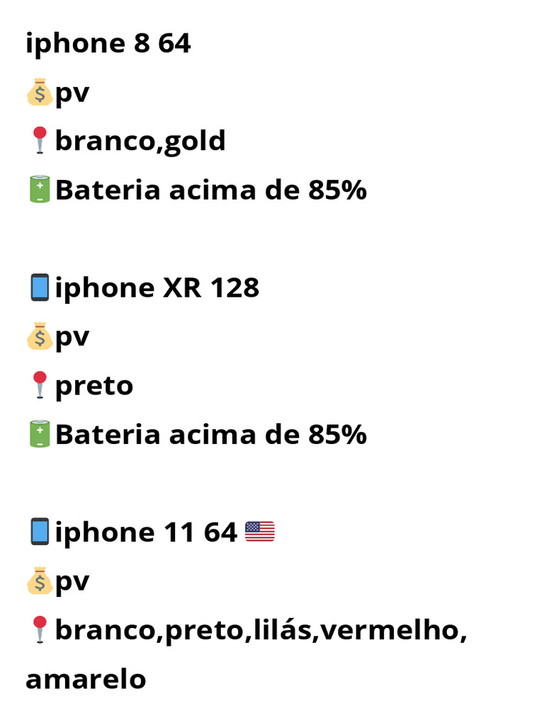 Tabela de Preços de iPhones Usados | PDF
