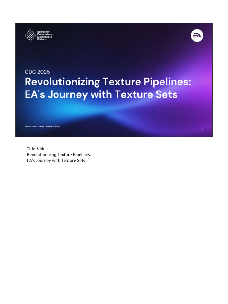EA's Texture Sets Revolution Explained | PDF | Texture Mapping ...