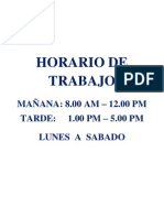 HORARIO DE TRABAJO