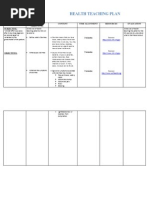 Health Teaching Plan