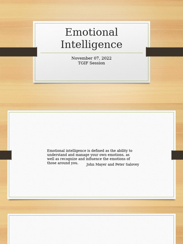 Emotional Intelligence | PDF | Emotional Intelligence | Intelligence