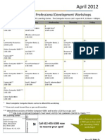 April 2012 Workshop Calendar