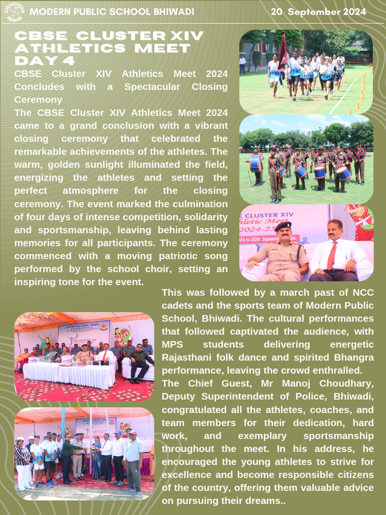 CBSE Cluster XIV Athletics Meet 2024 Highlights | PDF
